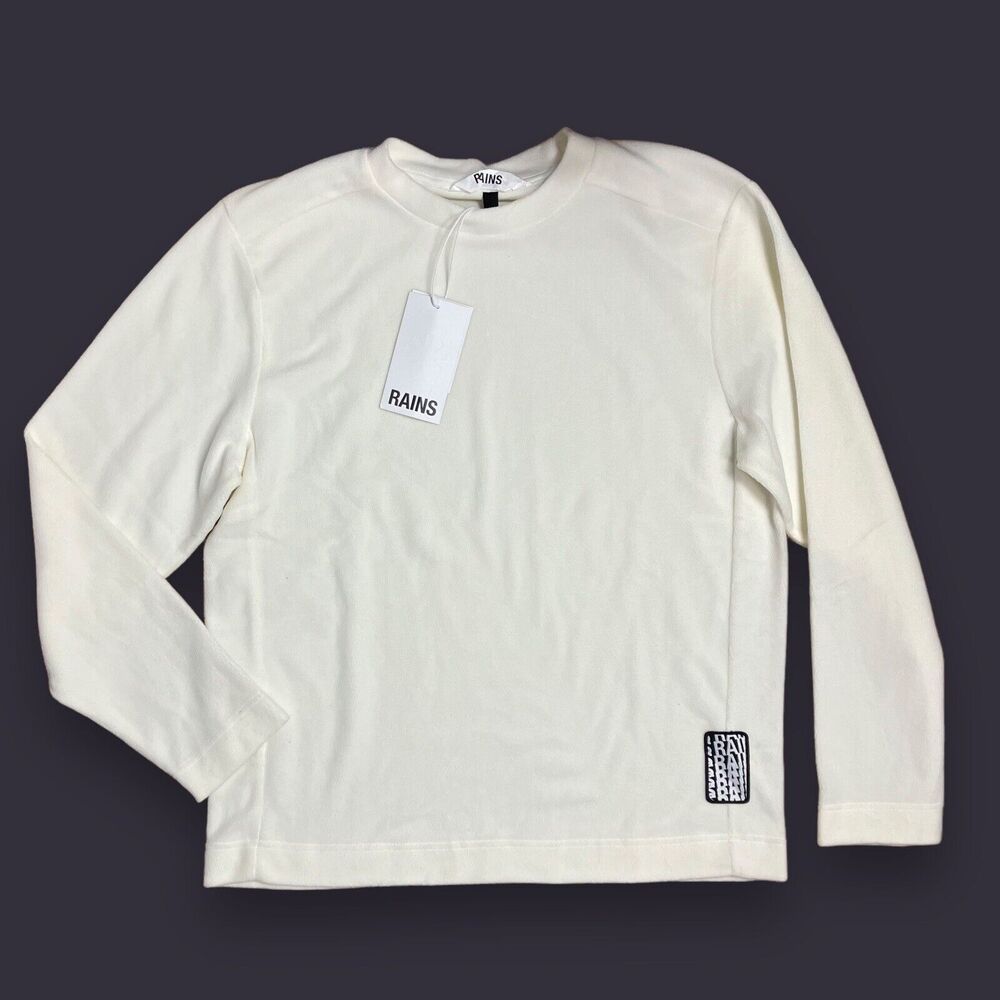 Rains‎ Sweatshirt Men's M Cream Fossil Fleece 18390 Pullover NWT Layer